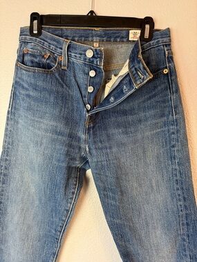 Levi's 501 Women's White Oak Cone Denim Cropped Button-Fly Jeans